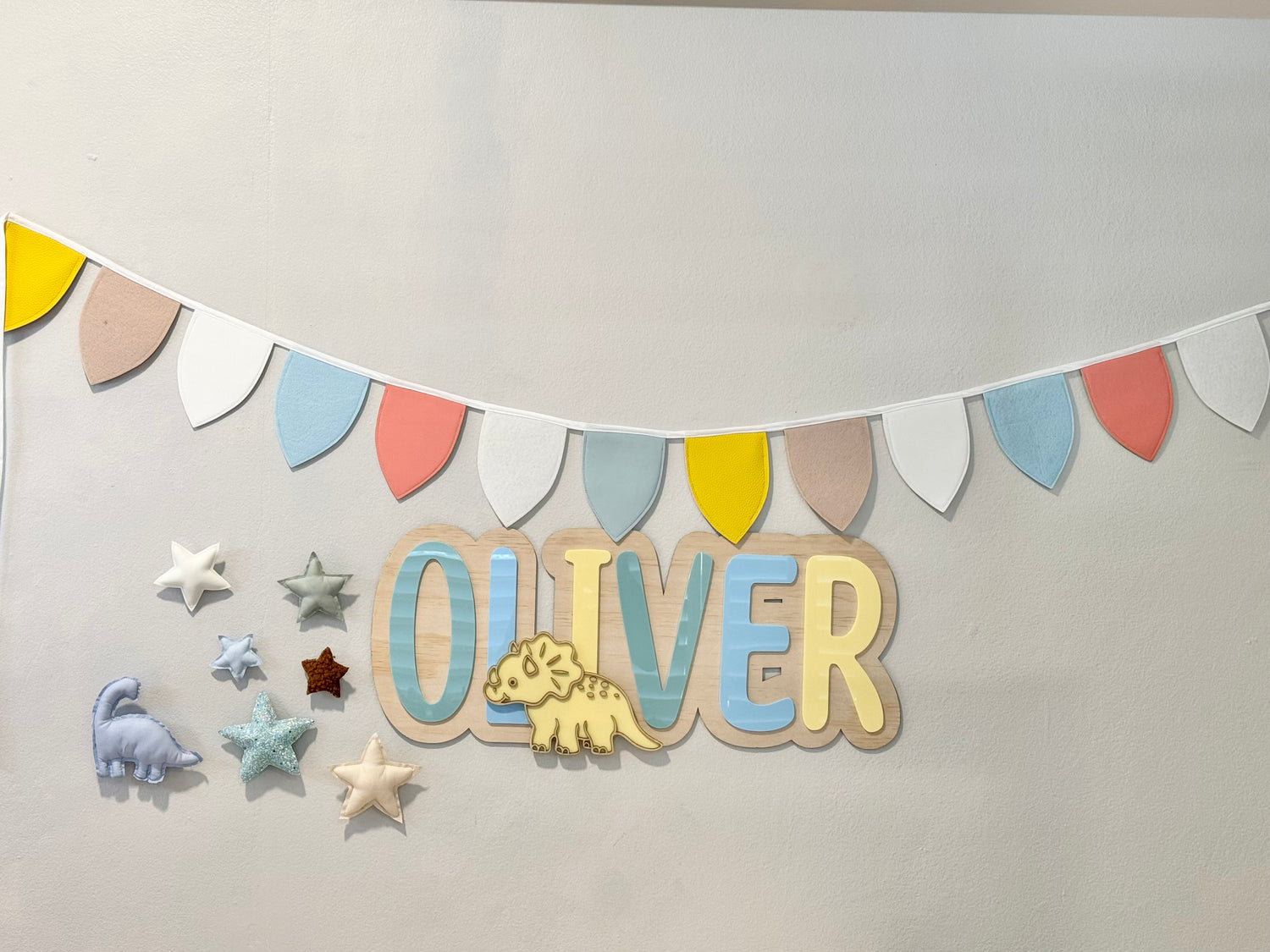 Large Timber Rainbow Name Plaque – Custom Kids Room Decor