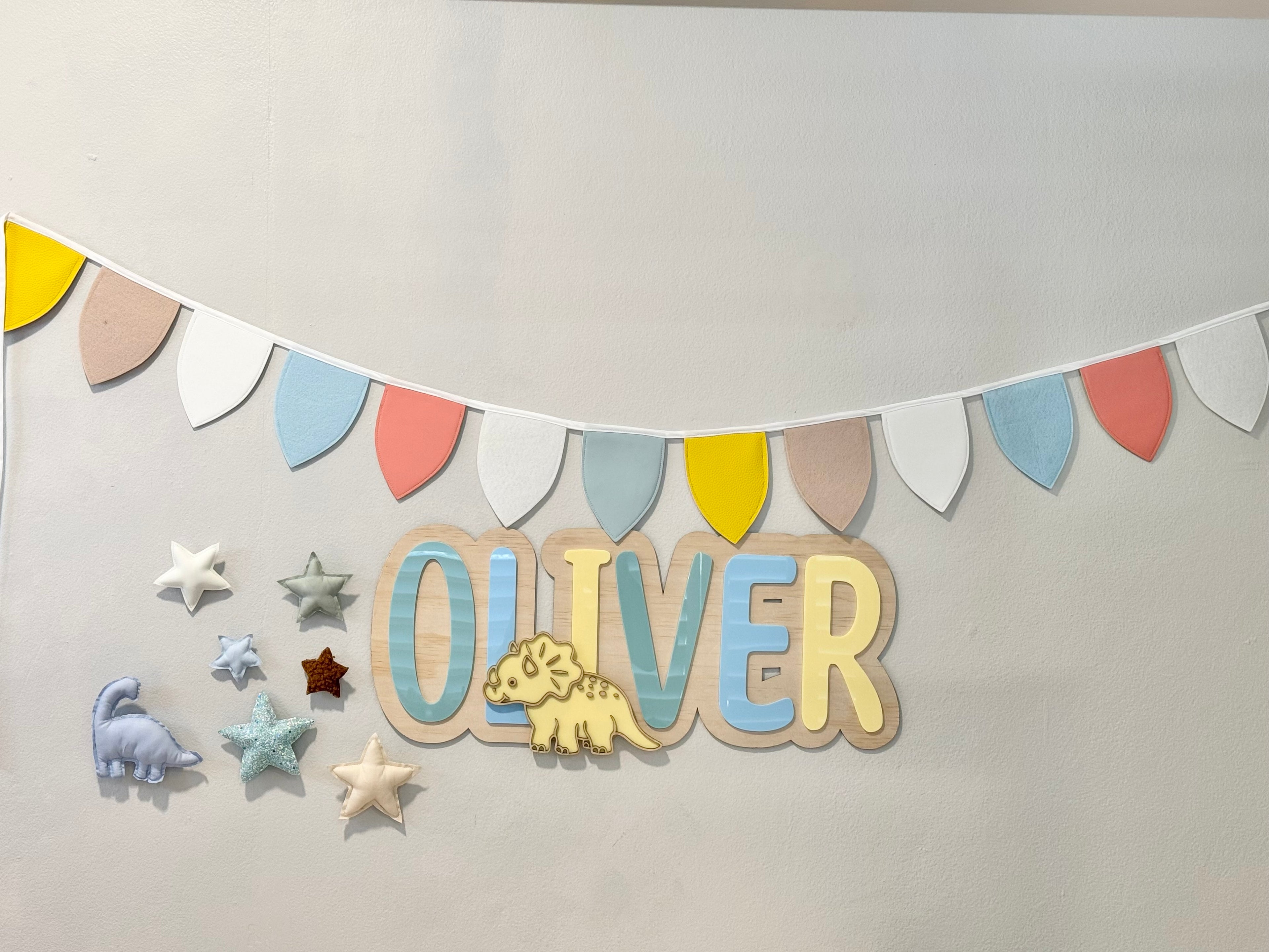 Large Timber Rainbow Name Plaque