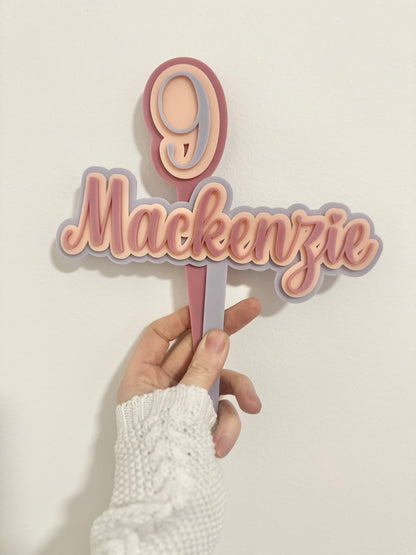 Name and Number Cake Topper