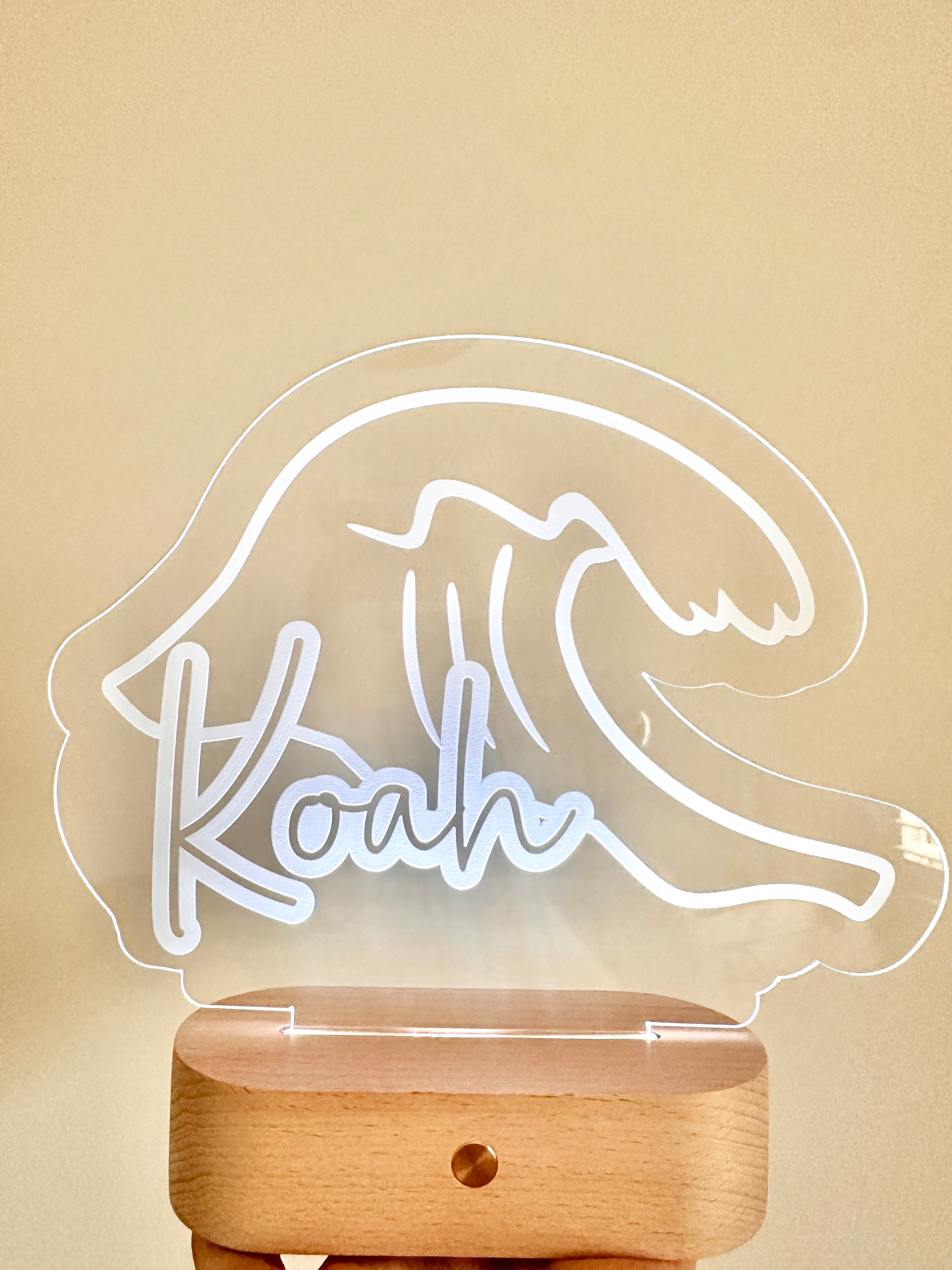 Personalised Wave Night Light – Custom LED Lamp