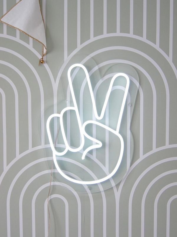 Peace Hand Neon Light