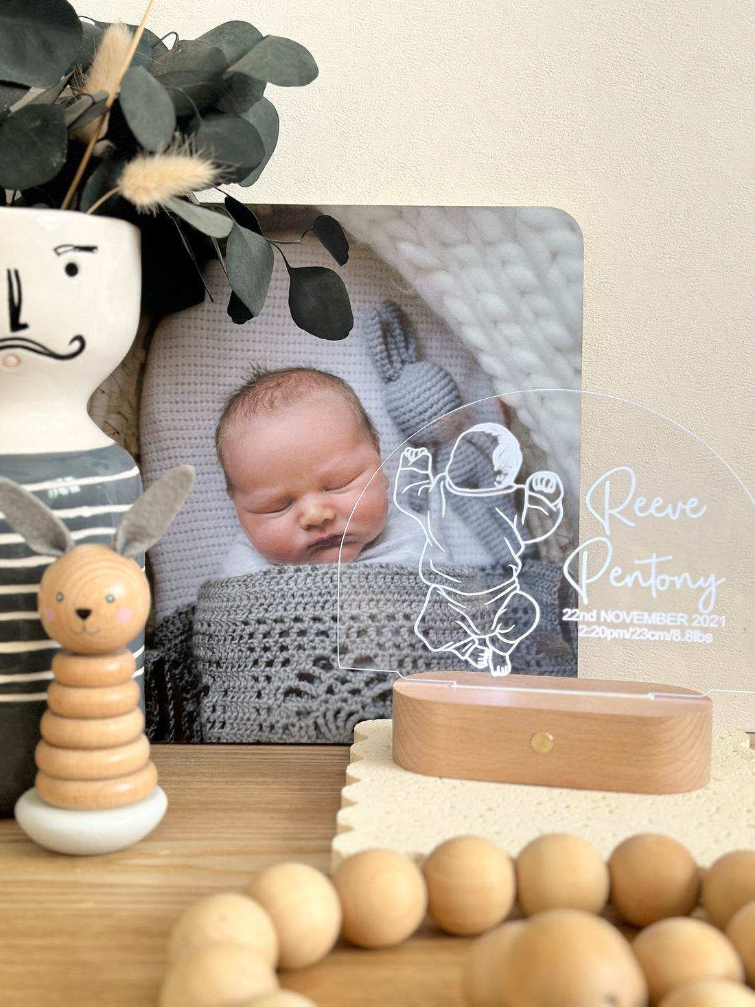 Personalised Baby Keepsake Night Light – Custom LED Light