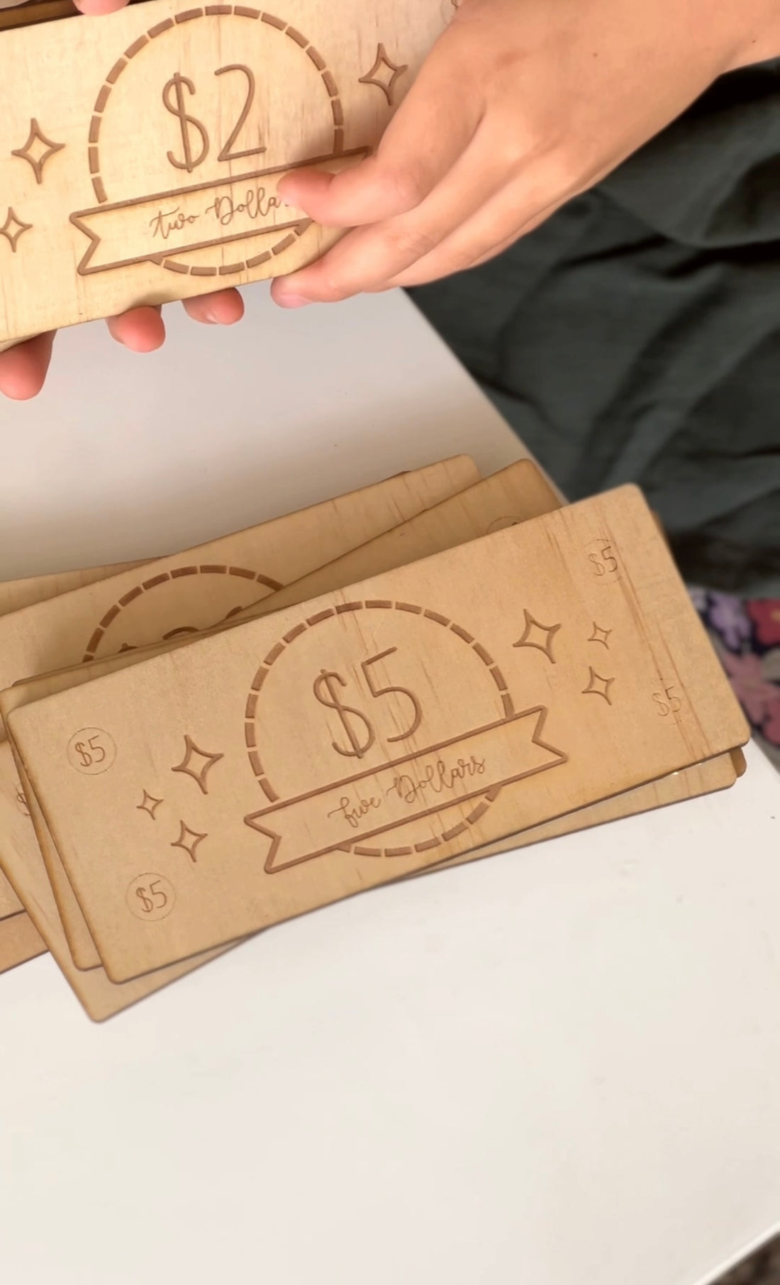 Play Money | Wooden Play Money