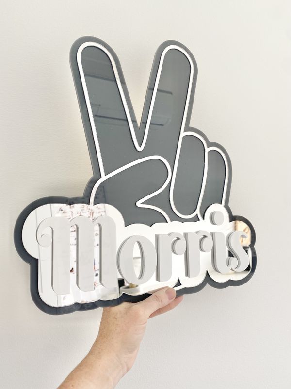 peace sign name plaque