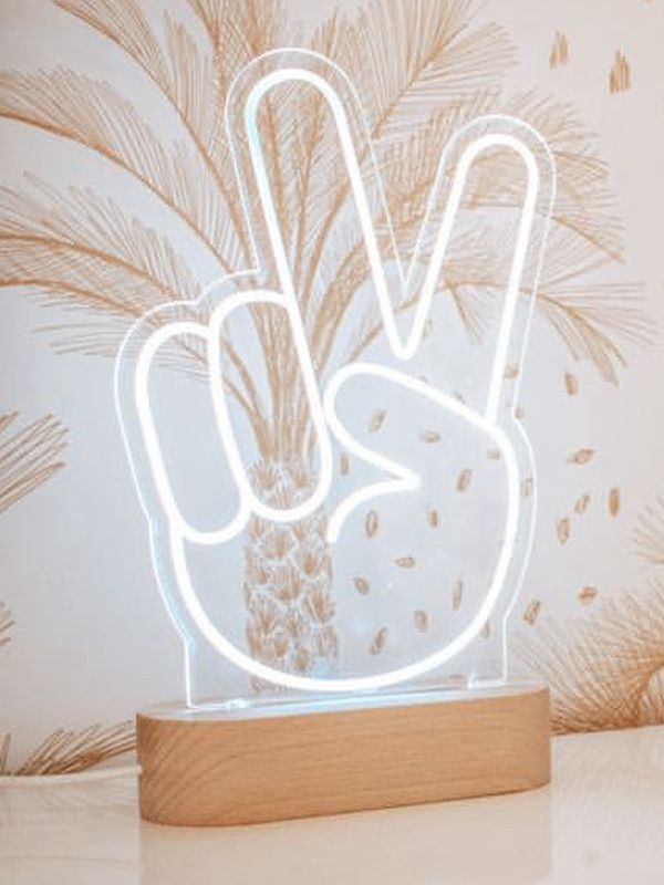 peace hand night light